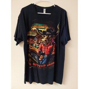 Jerzees shirt with big better bolder cowboy print XL Black